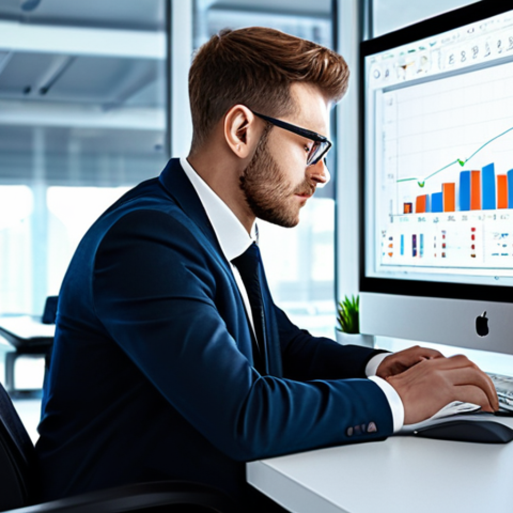 **

"A data analyst, fully clothed in professional business attire, working at a computer in a modern office. Graphs and charts displayed on the screen. Background of collaborative workspace with colleagues. Safe for work, appropriate content, perfect anatomy, well-formed hands, natural pose, high-quality rendering, professional."

**