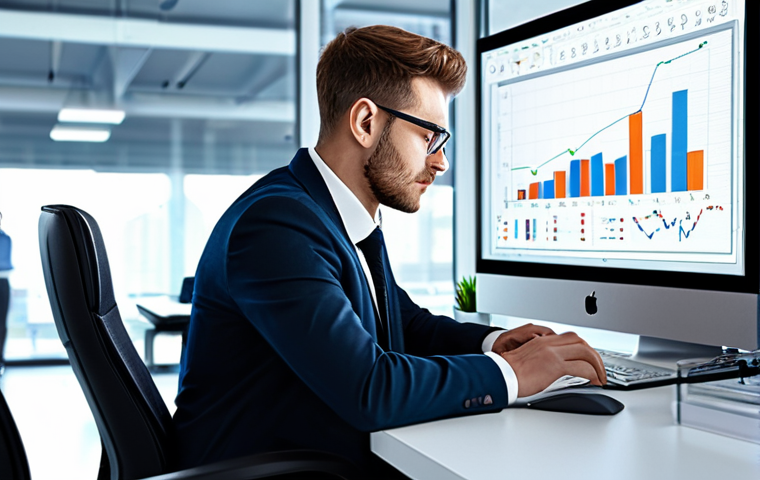 **

"A data analyst, fully clothed in professional business attire, working at a computer in a modern office. Graphs and charts displayed on the screen. Background of collaborative workspace with colleagues. Safe for work, appropriate content, perfect anatomy, well-formed hands, natural pose, high-quality rendering, professional."

**