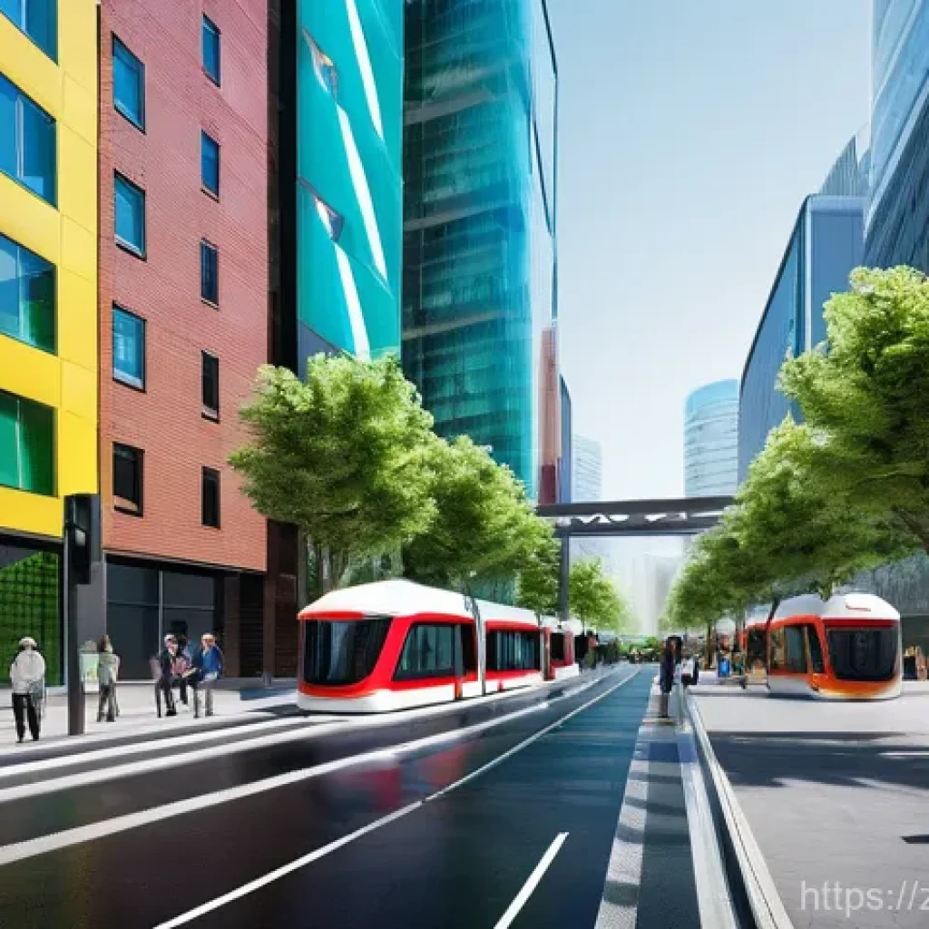 교통업계 취업 전략 - **Prompt 1: Smart City Mobility Hub**
"A vibrant, futuristic urban landscape during daylight, sh...