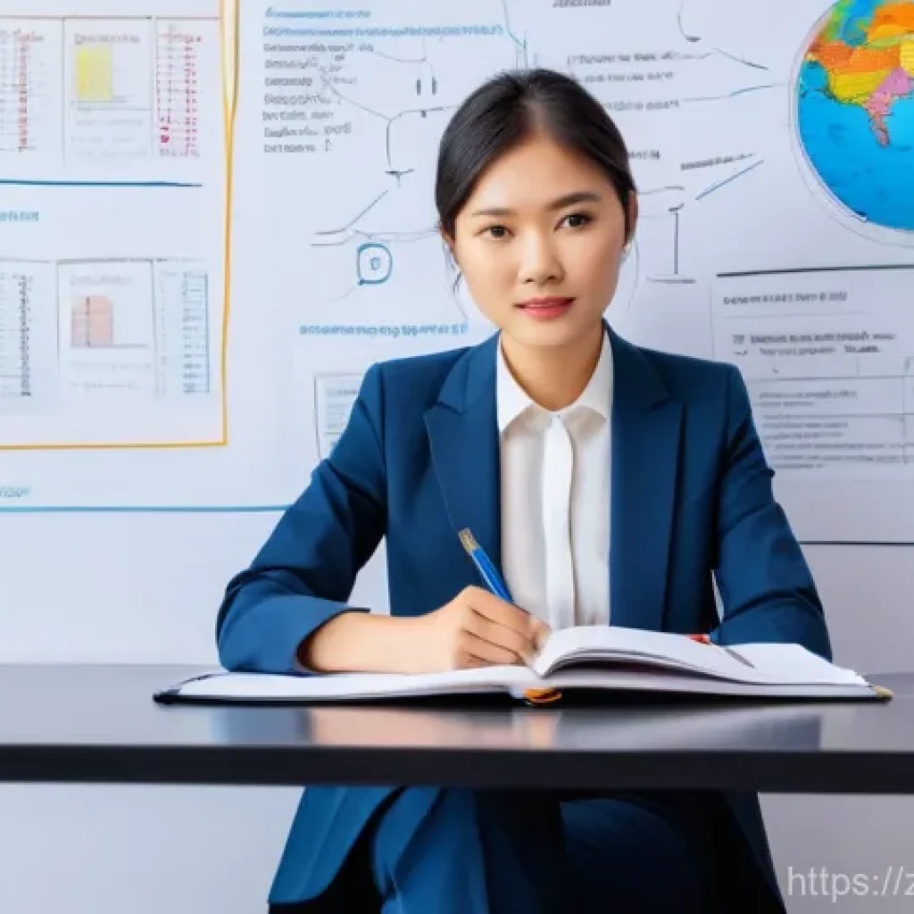 교통직 자격증 학습법과 합격률 - **Prompt:** A determined, focused Asian female professional in her late 20s or early 30s, sitting at...