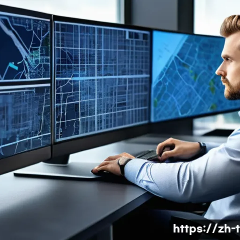 교통직 직무분석과 자기소개서 - A professional urban traffic planner working in a modern office environment, analyzing complex city ...