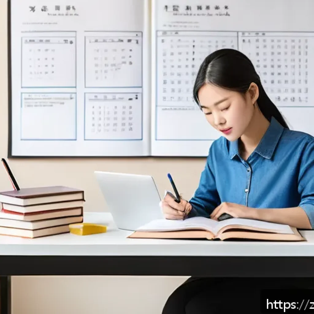 교통 관련 자격증 최신 소식 - A focused Chinese adult student studying diligently at a modern desk with official 2024 traffic qual...
