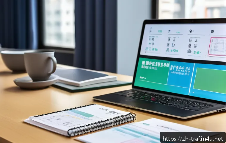 교통직 공무원 필기시험 실전 대비 - A modern study desk scene for a Chinese civil service exam candidate specializing in traffic managem...